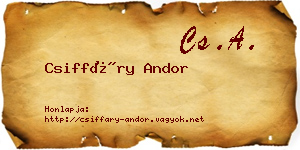 Csiffáry Andor névjegykártya