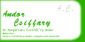 andor csiffary business card